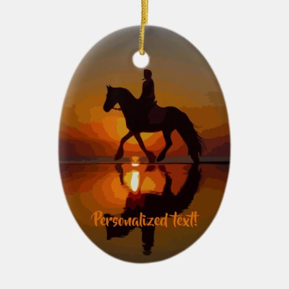 Love Horses, Horseback Riding, Personalized gift Ceramic Ornament