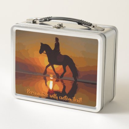 Love Horses, Horseback Riding, Personalized gift Metal Lunch Box