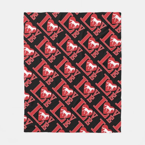 Love Horses I love Horses Fleece Blanket