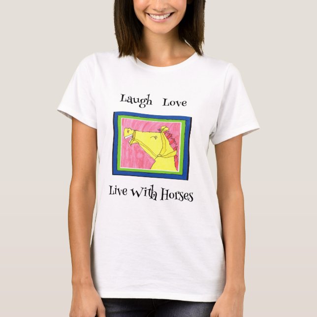 Love horses t-shirt with a cute design. (Front)
