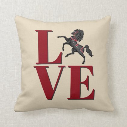 Love Horses Throw Pillow