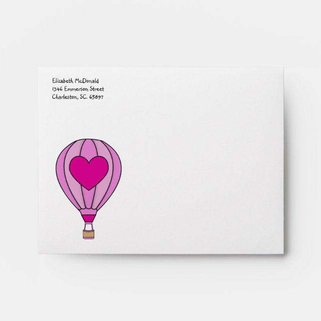 Love Hot Air Balloon A2 Envelope (Front)