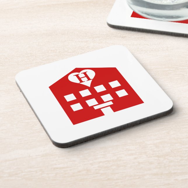 Love Hotel Japanese Emoji Beverage Coaster (Left Side)