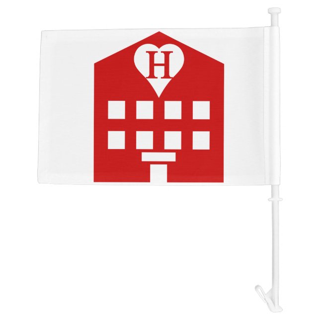 Love Hotel Japanese Emoji Car Flag (Back)