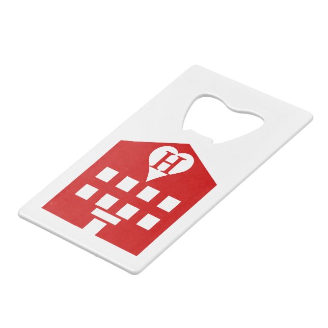 Love Hotel Japanese Emoji Credit Card Bottle Opener (Front Angled)