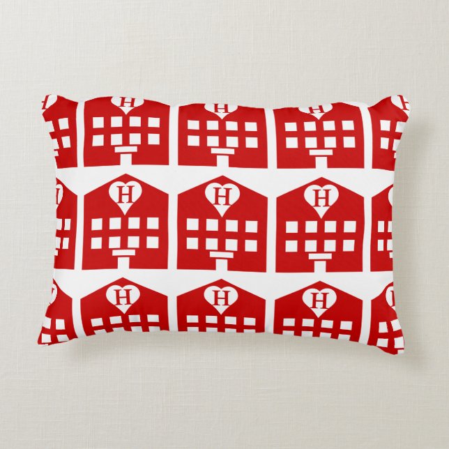Love Hotel Japanese Emoji Decorative Pillow (Back)