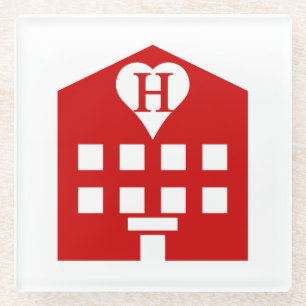 Love Hotel Japanese Emoji Glass Coaster