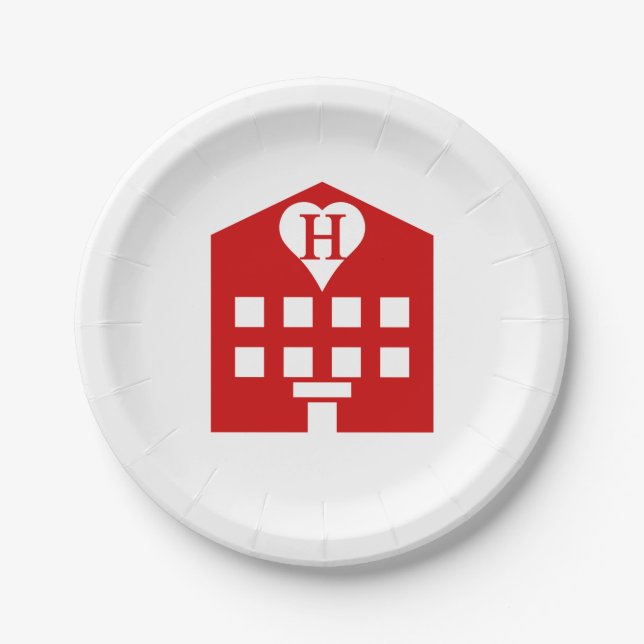 Love Hotel Japanese Emoji Paper Plates (Front)