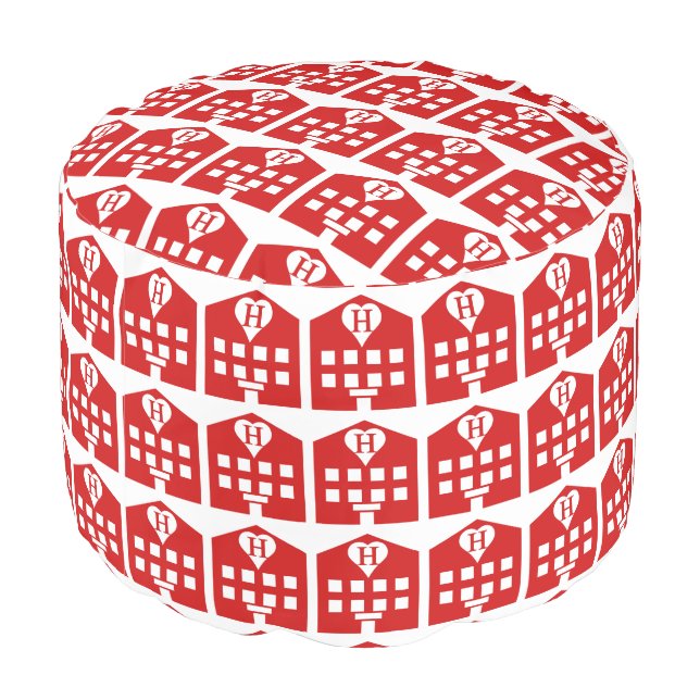 Love Hotel Japanese Emoji Pouf (Angled Back)
