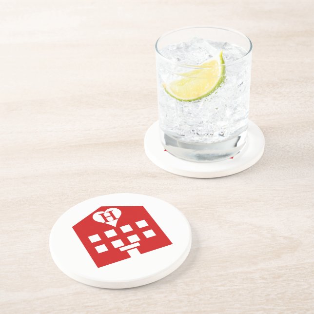 Love Hotel Japanese Emoji Sandstone Coaster (Side)