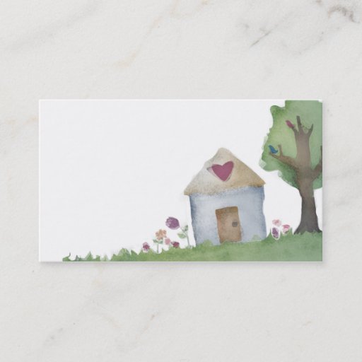 Customizable love house home garden business card
