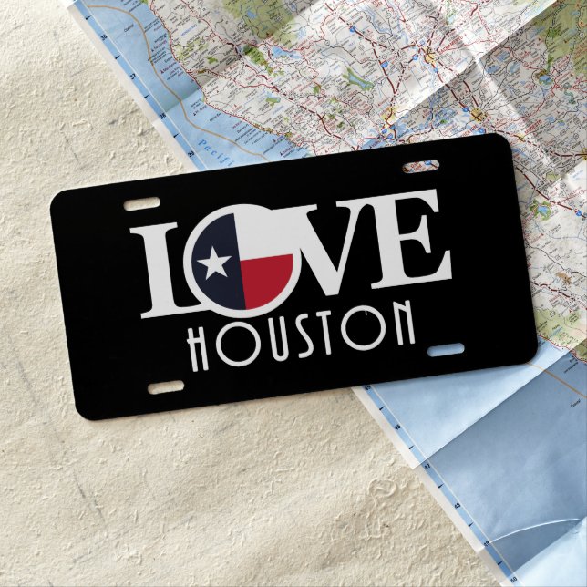 LOVE Houston Texas License Plate (In Situ)