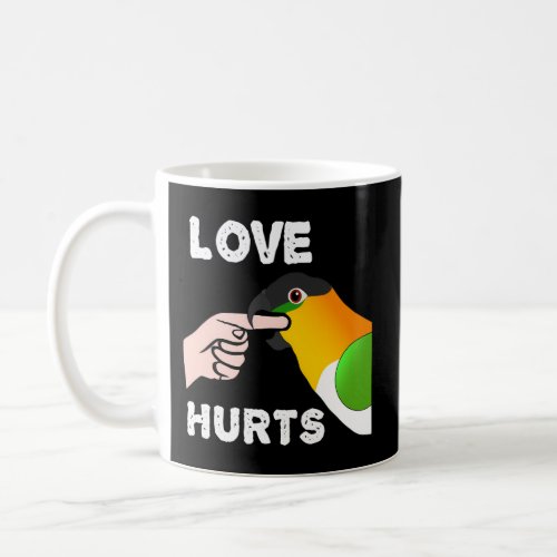 Love Hurts Black Headed Caique Parrot Coffee Mug