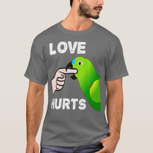 Love Hurts Blue Front Amazon Parrot Premium T_Shirt