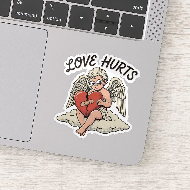 Love Hurts Cupid Angel Sticker (Detail)