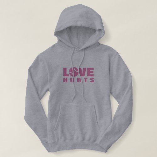 Love Hurts cute tennis sports hoodie for women