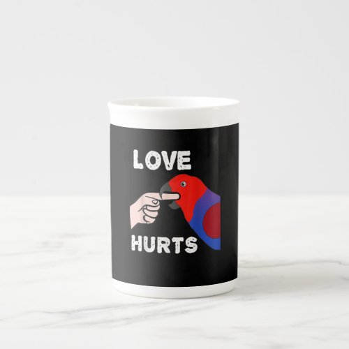 Love Hurts Female Eclectus Parrot Bone China Mug