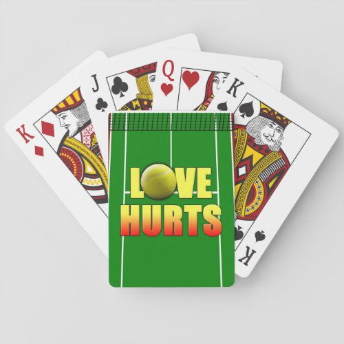Love Hurts Funny Tennis Playing Cards
