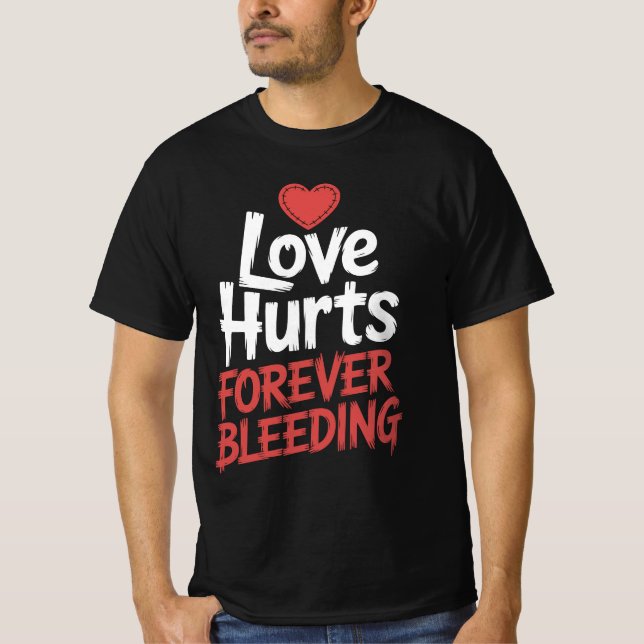 Love Hurts Gothic Horror Halloween Tee (Front)