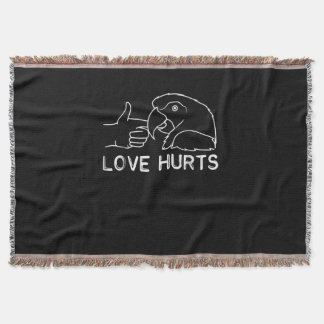 Love Hurts Parrot Lovers African Grey Budgerigar F Throw Blanket