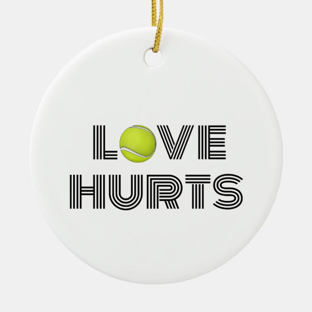 Love Hurts Pillow Ceramic Ornament (Front)