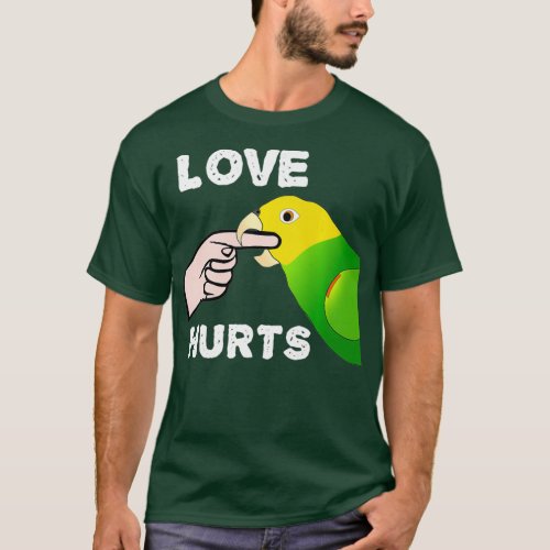 Love Hurts Yellow Head Amazona Parrot Premium T_Shirt