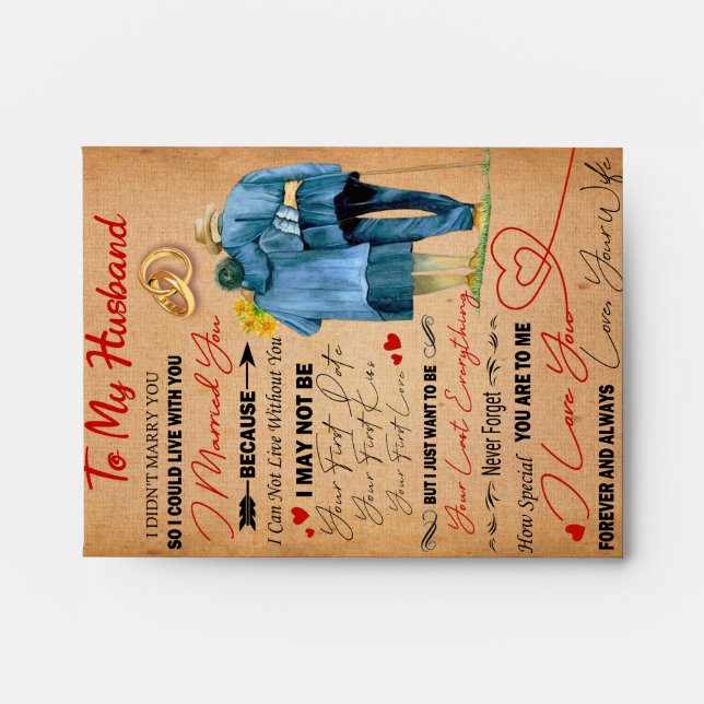 Love Husband | Letter To My Husband I Love You Envelope (Front)