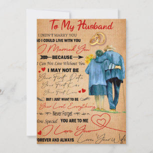 Love Husband Letter To My Husband I Love You Holiday Card
