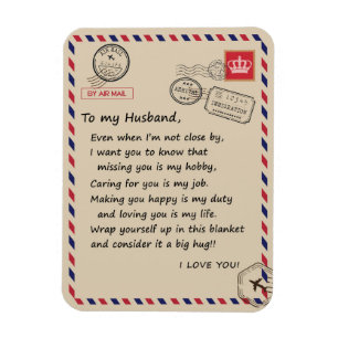 Love Husband Letter To My Husband I Love You Magnet