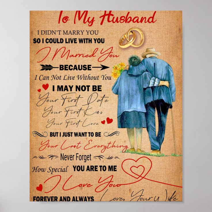 Love Husband | Letter To My Husband I Love You Poster | Zazzle