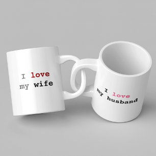 love husband love wife coffee mug set