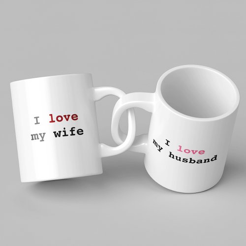 love husband love wife coffee mug set