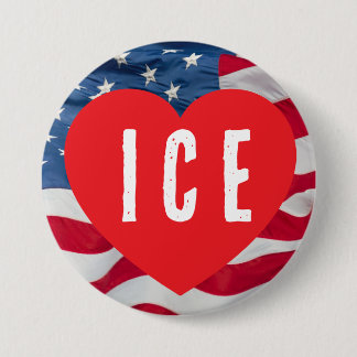 LOVE ICE HEART W/FLAG BUTTON