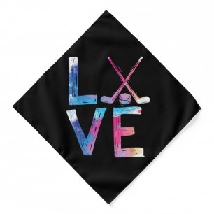 Love Ice Hockey Girls Hockey Gifts Womens Ice Hock Bandana