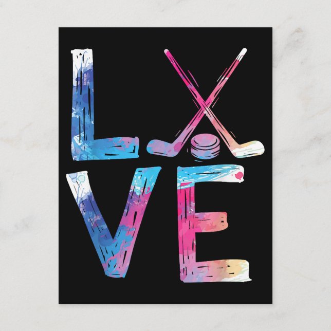 Love Ice Hockey Girls Hockey Gifts Womens Ice Hock Enclosure Card (Front)