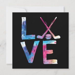 Love Ice Hockey Girls Hockey Gifts Womens Ice Hock Invitation