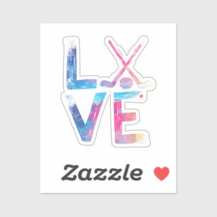 Love Ice Hockey Girls Hockey Gifts Womens Ice Hock Sticker