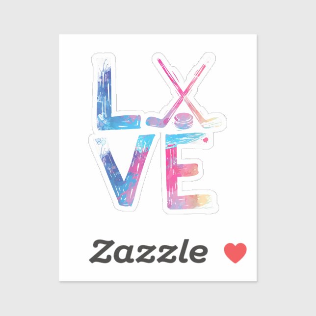 Love Ice Hockey Girls Hockey Gifts Womens Ice Hock Sticker (Sheet)