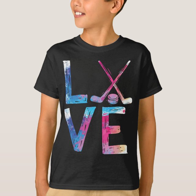 Love Ice Hockey Girls Hockey Gifts Womens Ice Hock T-Shirt (Front)