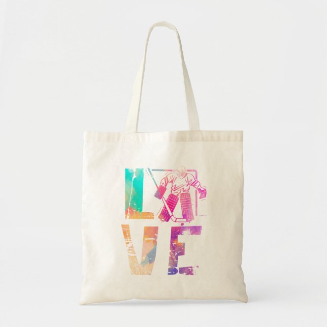 Love Ice Hockey Girls Hockey Gifts Womens Ice Hock Tote Bag (Front)