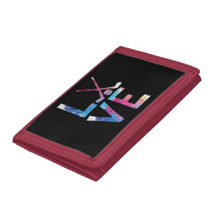 Love Ice Hockey Girls Hockey Gifts Womens Ice Hock Tri-fold Wallet