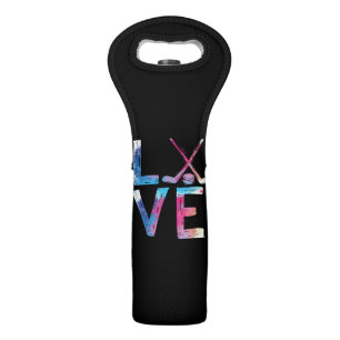 Love Ice Hockey Girls Hockey Gifts Womens Ice Hock Wine Bag