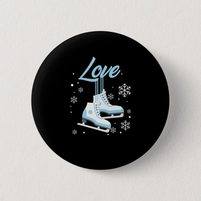 Love Ice Skating Winter Sports Gift Button (Front)
