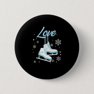 Love Ice Skating Winter Sports Gift Button