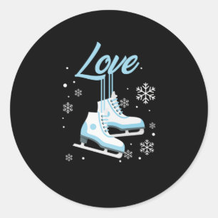 Love Ice Skating Winter Sports Gift Classic Round Sticker