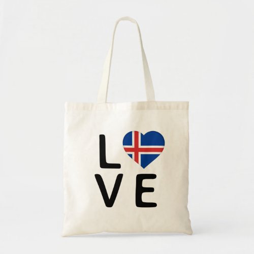 Love _ Iceland Flag Tote Bag