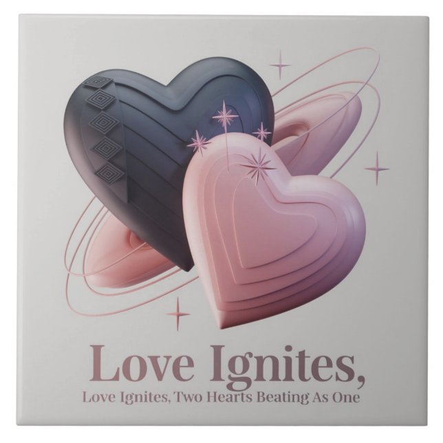 Love Ignites Heart Drink Coaster (Front)