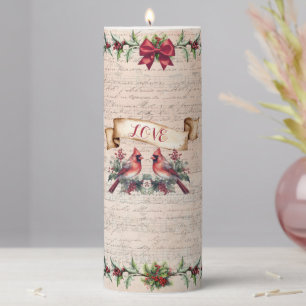 Love Illuminated: Cardinals Pillar Candle