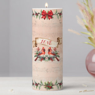 Love Illuminated: Cardinals Pillar Candle