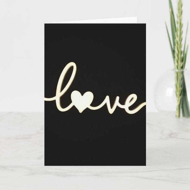 Love Illuminated Glowing Script Card (Front)